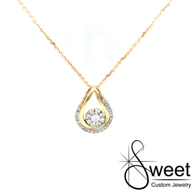 White and Yellow gold diamond pendant