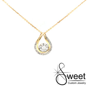 White and Yellow gold diamond pendant