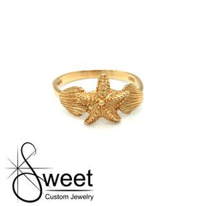 ONE 14KT SEASHELL RING FROM OUR ESTATE COLLECTION