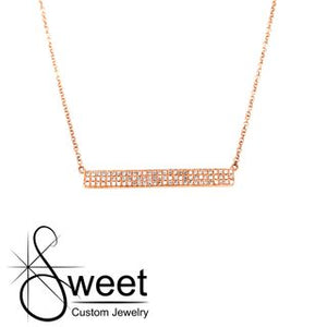 Rose Gold Diamond Bar Necklace