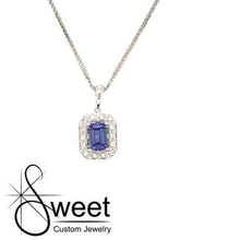 Load image into Gallery viewer, White gold tanzanite and diamond pendant