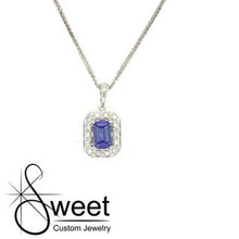 Load image into Gallery viewer, White gold tanzanite and diamond pendant