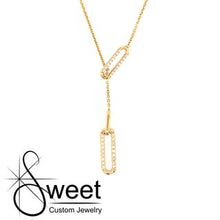 Load image into Gallery viewer, Yellow gold lariat diamond necklace