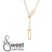 Load image into Gallery viewer, Yellow gold lariat diamond necklace