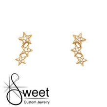 Load image into Gallery viewer, 14K YELLOW GOLD DIAMOND STAR CLIMBER EARRING