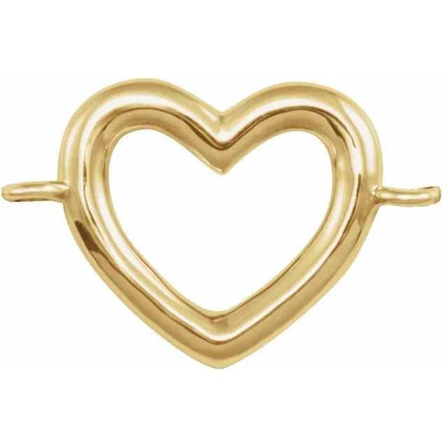 14kt Yellow open Heart Link