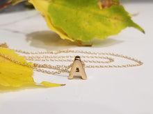 Load image into Gallery viewer, 14kt yellow gold mini initial pendant