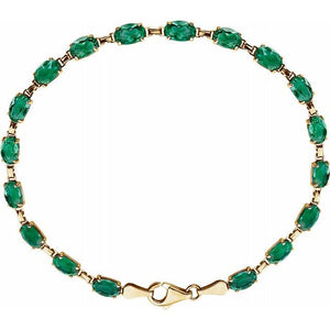 Lab created emerald tennis bracelet