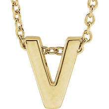 Load image into Gallery viewer, 14kt yellow gold mini initial pendant