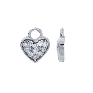 14KT  WHITE GOLD DIAMOND HEART CHARM FOR FOREVER BRACELET.