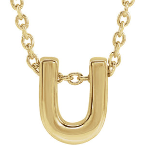 14kt yellow gold mini initial pendant