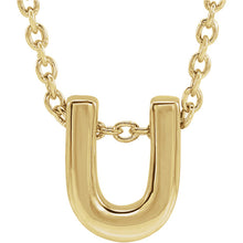 Load image into Gallery viewer, 14kt yellow gold mini initial pendant