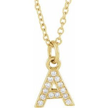 Load image into Gallery viewer, PETITE DIAMOND INITIAL PENDANT AND CHAIN