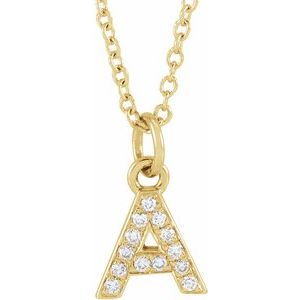 PETITE DIAMOND INITIAL PENDANT AND CHAIN