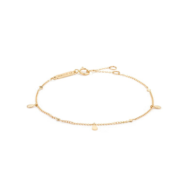 Gold Bracelet with Pear Shape Dangles