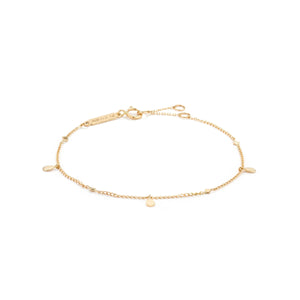 Gold Bracelet with Pear Shape Dangles