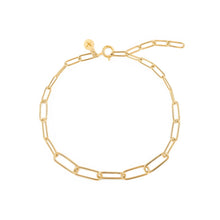 Load image into Gallery viewer, 14kt yellow gold Graduated Paperclip Chain Bracelet