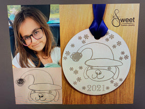 Customized ornament with drawing or picture