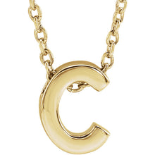 Load image into Gallery viewer, 14kt yellow gold mini initial pendant