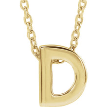 Load image into Gallery viewer, 14kt yellow gold mini initial pendant