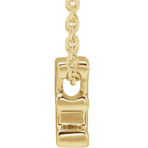 14kt yellow gold mini initial pendant