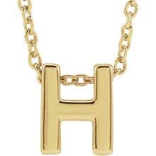 Load image into Gallery viewer, 14kt yellow gold mini initial pendant