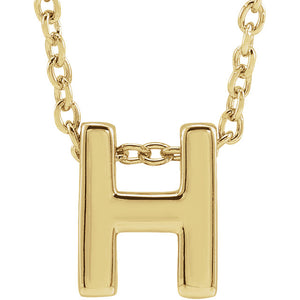 14kt yellow gold mini initial pendant