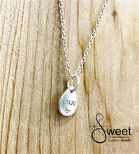 Load image into Gallery viewer, SWEET PETITE PEAR SHAPED INITAL CHARM WITH CABLE CHAIN