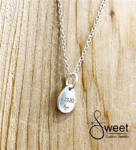 SWEET PETITE PEAR SHAPED INITAL CHARM WITH CABLE CHAIN