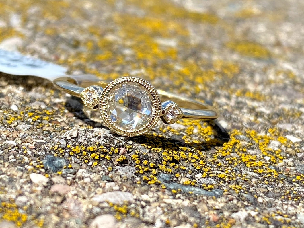 ROSE CUT DIAMOND BEZEL RING