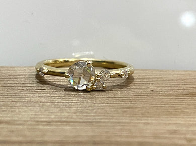 YELLOW GOLD ROSE CUT DIAMOND RING