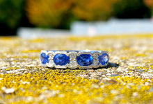 Load image into Gallery viewer, WHITE GOLD PASTEL BLUE SAPPHIRE AND DIAMOND RING