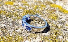 Load image into Gallery viewer, WHITE GOLD PASTEL BLUE SAPPHIRE AND DIAMOND RING