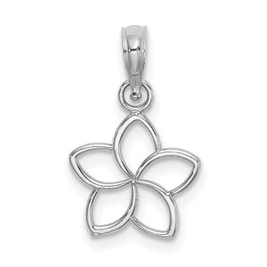 White Gold Cut Out Flower Charm