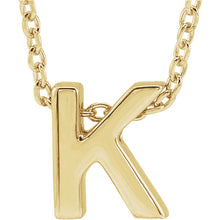 Load image into Gallery viewer, 14kt yellow gold mini initial pendant