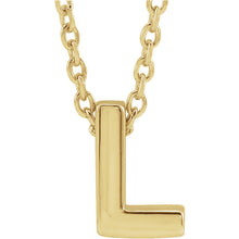 Load image into Gallery viewer, 14kt yellow gold mini initial pendant