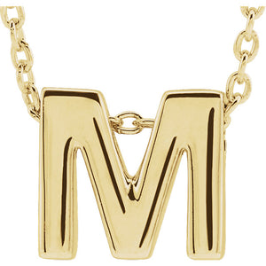 14kt yellow gold mini initial pendant