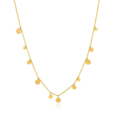 Gold Geometry Mixed Disc Necklace