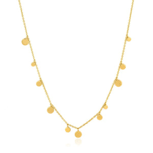 Gold Geometry Mixed Disc Necklace