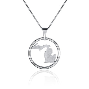 State of Michigan Circle Pendant