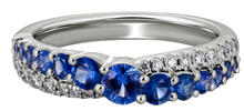 Load image into Gallery viewer, SAPPHIRE AND DIAMOND GRADUATED RIGHT HAND RING
