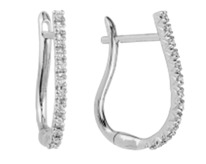 14KT WHITE GOLD DIAMOND HOOPS