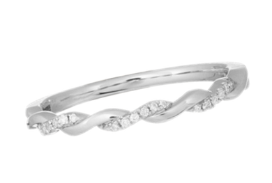 14KT WHITE GOLD TWIST ROPE STACKING BAND
