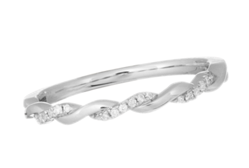 14KT WHITE GOLD TWIST ROPE STACKING BAND