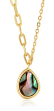 Load image into Gallery viewer, Gold Tidal Abalone Mixed Link Necklace