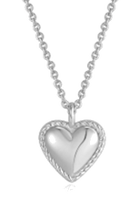 Load image into Gallery viewer, Silver Rope Heart Pendant Necklace
