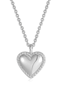 Silver Rope Heart Pendant Necklace