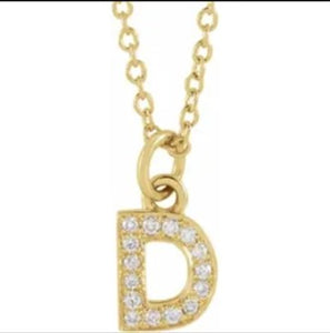 PETITE DIAMOND INITIAL PENDANT AND CHAIN