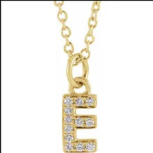 Load image into Gallery viewer, PETITE DIAMOND INITIAL PENDANT AND CHAIN