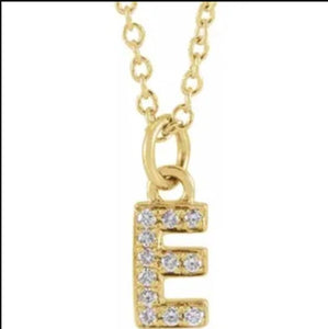 PETITE DIAMOND INITIAL PENDANT AND CHAIN